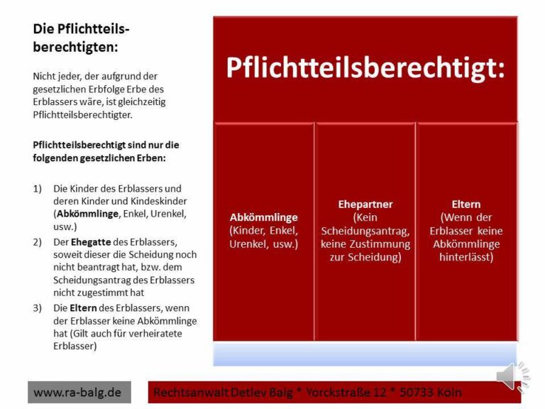 Pflichtteil: Die Pflichtteilsberechtigten Personen | Fachanwalt ...