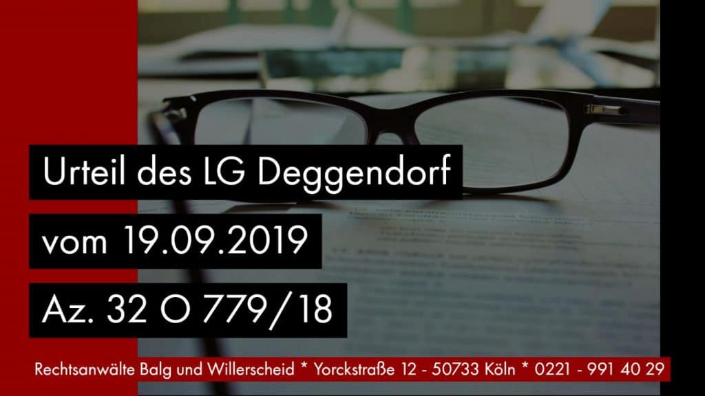 Pflichtteilsverzicht Erlassvertrag - LG Deggendorf Urteil vom 19.09.2019 Az. 32 O 779-18 - Rechtsanwalt und Fachanwalt für Erbrecht Detlev Balg Köln
