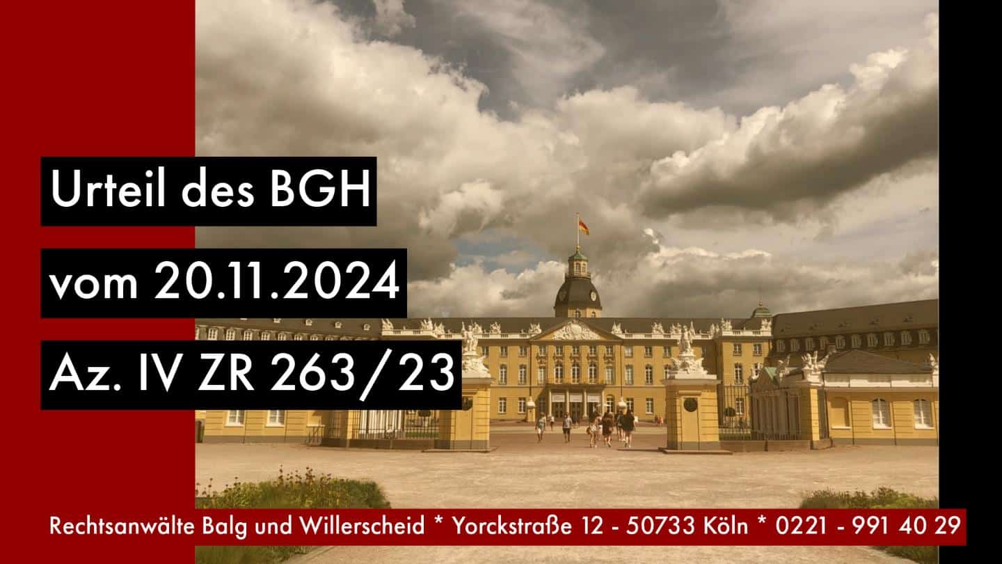 Urteil des BGH vom 20.11.2024 - IV ZR 263/23 | Notarhaftung - Pflichtteilsverzichtsvertrag | Von Rechtsanwalt für Erbrecht Detlev Balg - Köln