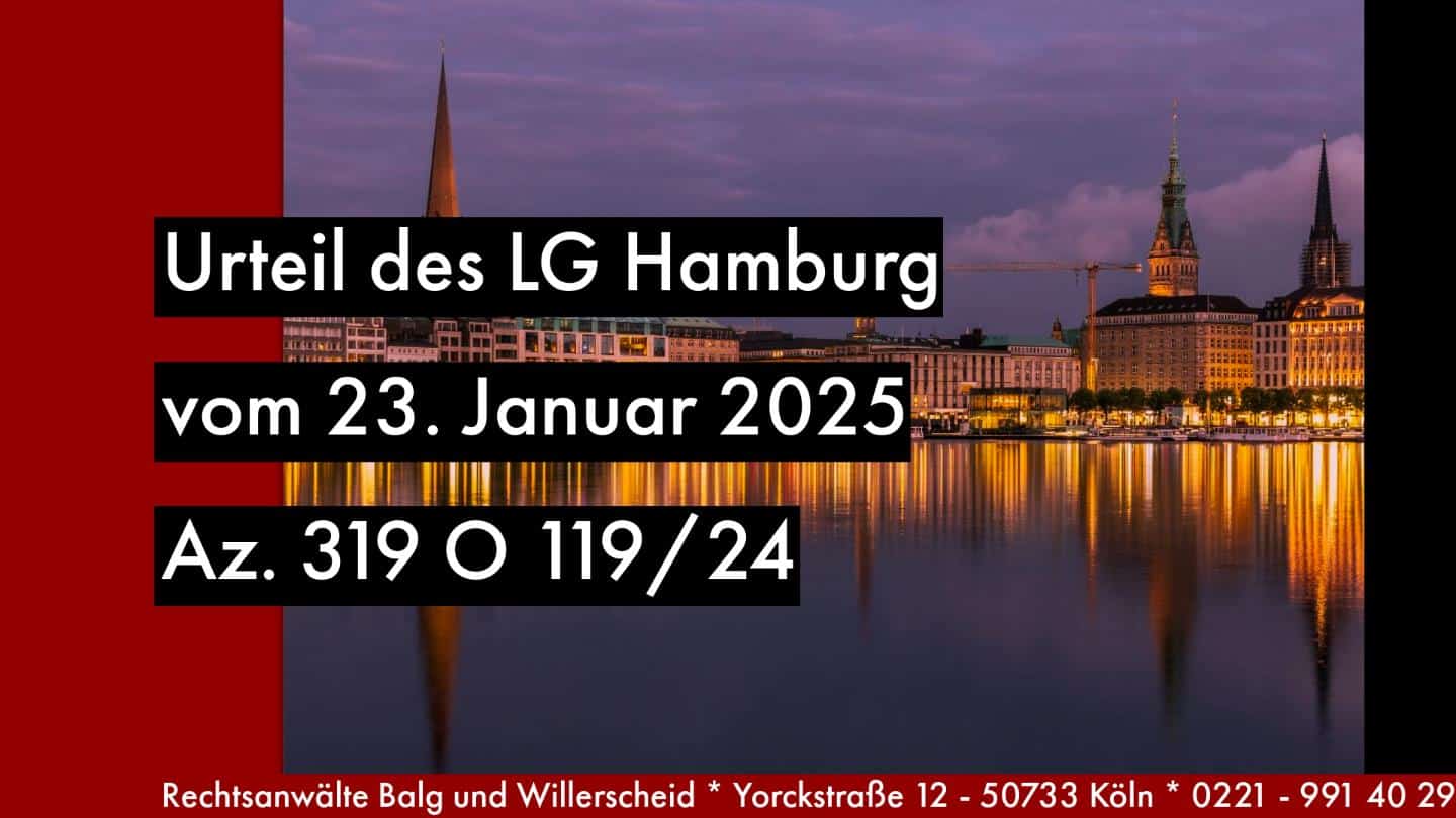 LG Hamburg - Urteil vom 23.01.2025 - Az 319 O 119-24