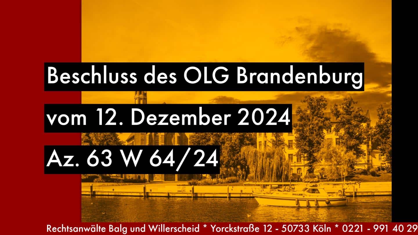 OLG Brandenburg . Beschluss vom 12-12-2024 - Az 3 W 64-24