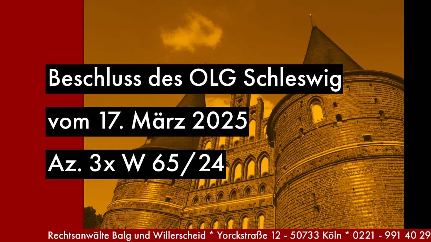 OLG Schleswig - Beschluss vom: 17-03-2025 - Az.: 3x W 65-24