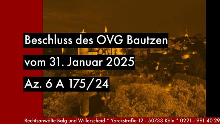 Sächsisches Oberverwaltungsgericht - OVG Bautzen - – 6 A 175/24 - Beschluss vom 31-01-2025